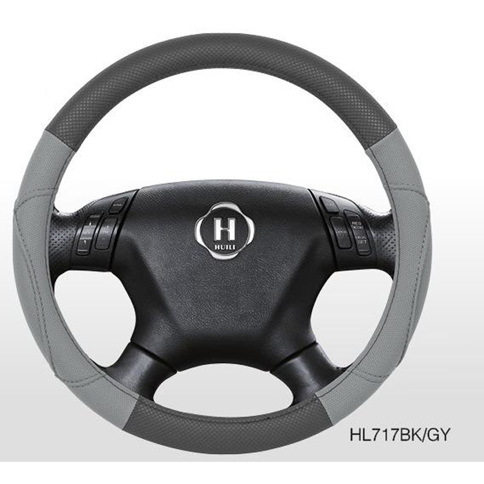 Auto Accessories PU Car Steering Wheel Cover With Black And Gray